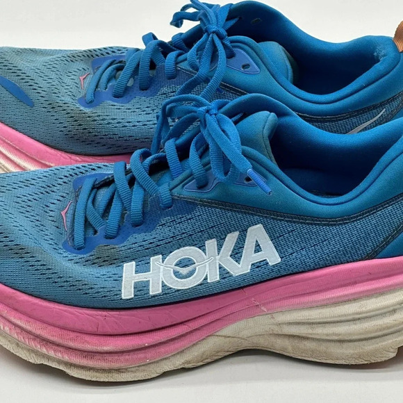 Hoka One One W Bondi 8 Women’s Size 8B 1127954 CSAA coastal Sky Running Shoes - Picture 9 of 12